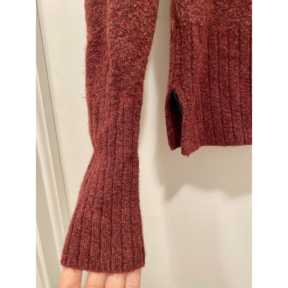 Madewell Wool Alpaca Blend Women's Pullover Burgundy Turtleneck Sweater Small - Picture 7 of 8